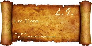 Lux Ilona névjegykártya